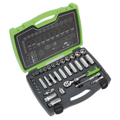 SEALEY - AK7960 Socket Set 34pc 3/8"Sq Drive 6pt WallDrive� Metric