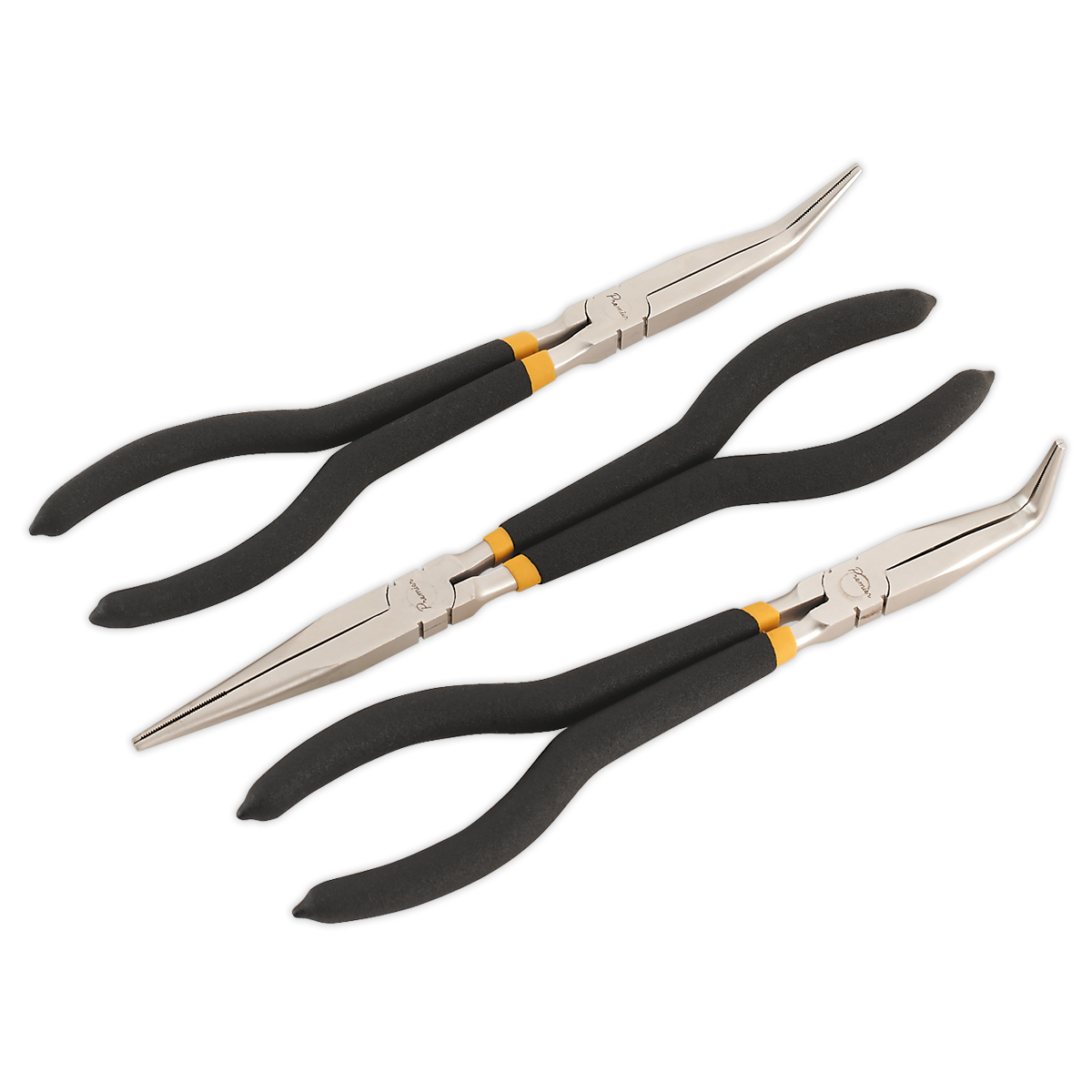 SEALEY - AK930 Needle Nose Pliers Set 3pc 280mm Ni-Fe Finish