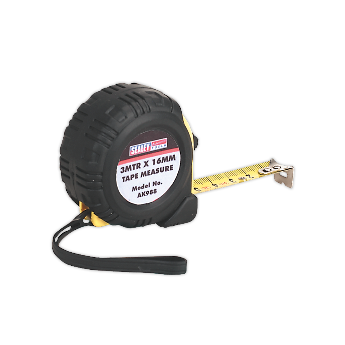 SEALEY - AK988 Rubber Tape Measure 3m(10ft) x 16mm - Metric/Imperial