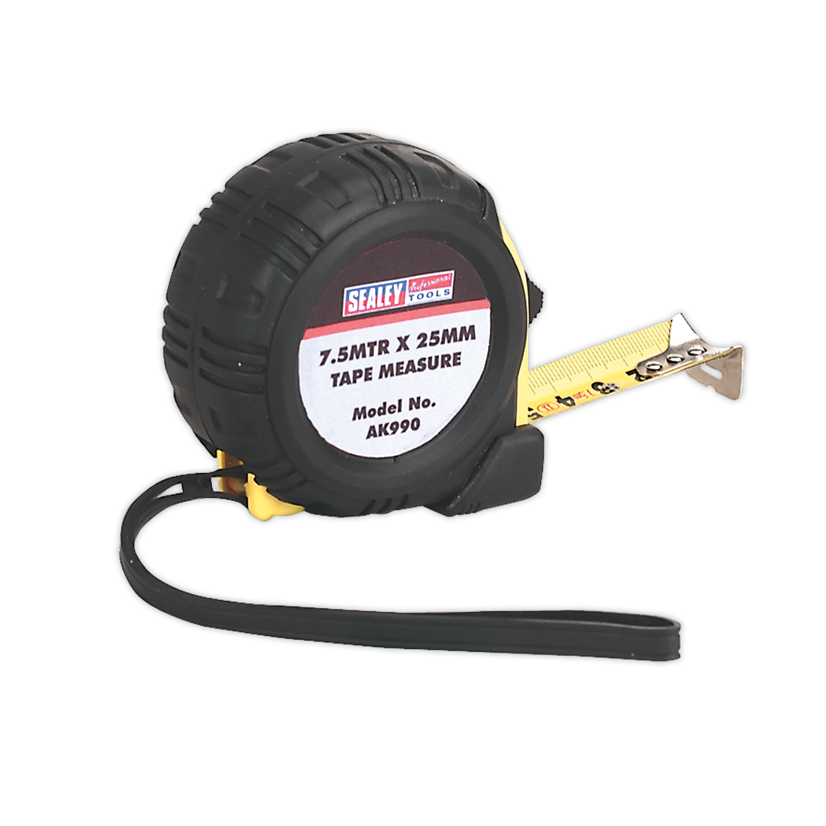 SEALEY - AK990 Rubber Tape Measure 7.5m(25ft) x 25mm Metric/Imperial