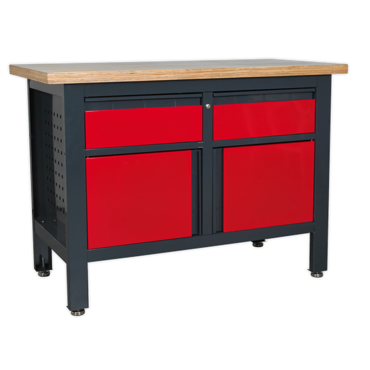 SEALEY - AP1372A Workstation with 2 Drawers & 2 Cupboards