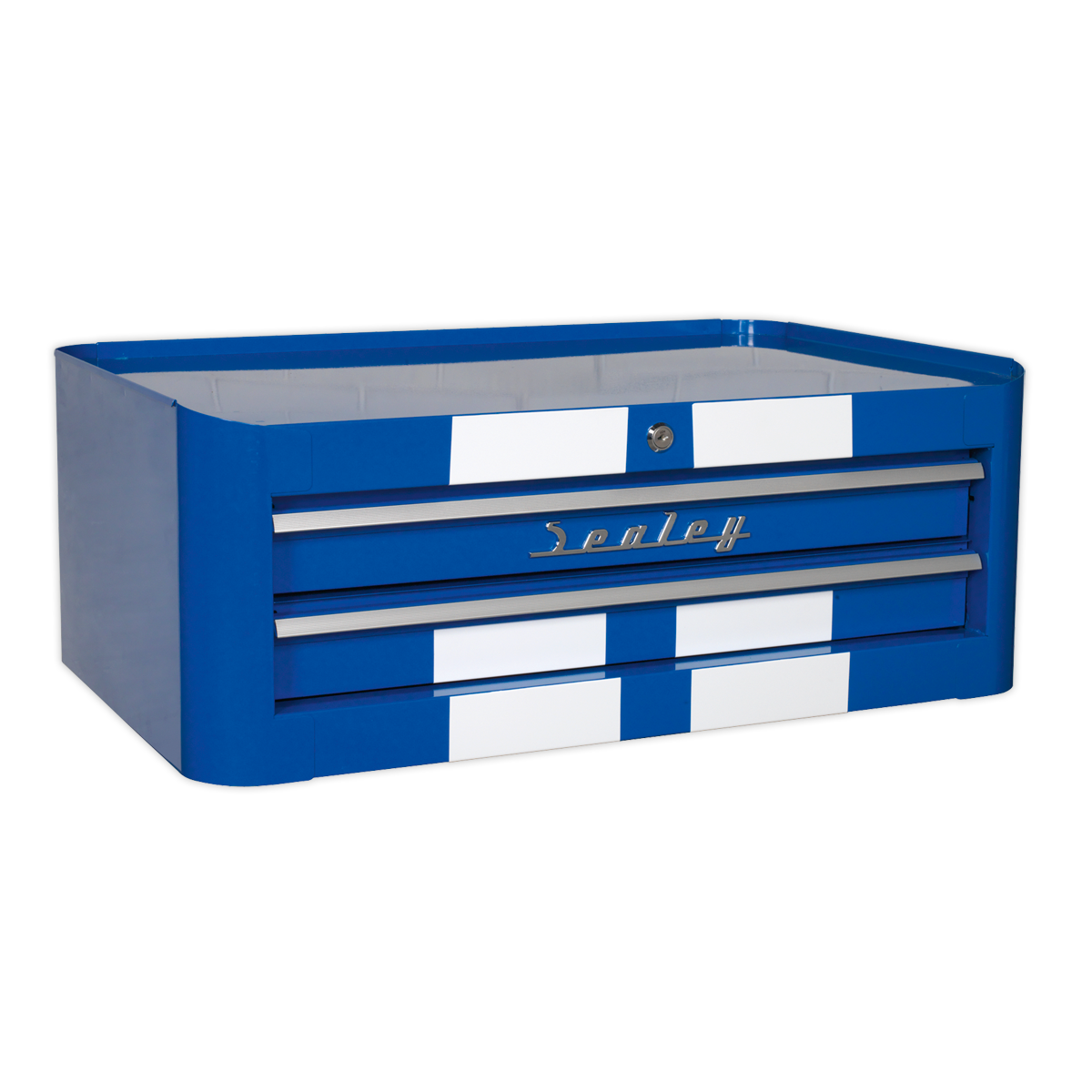 SEALEY - AP28102BWS Mid-Box 2 Drawer Retro Style - Blue with White Stripes
