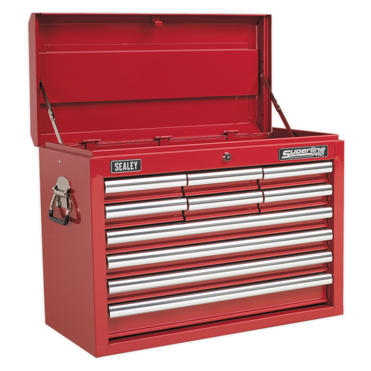 SEALEY - AP33109 Topchest 10 Drawer with Ball Bearing Slides - Red