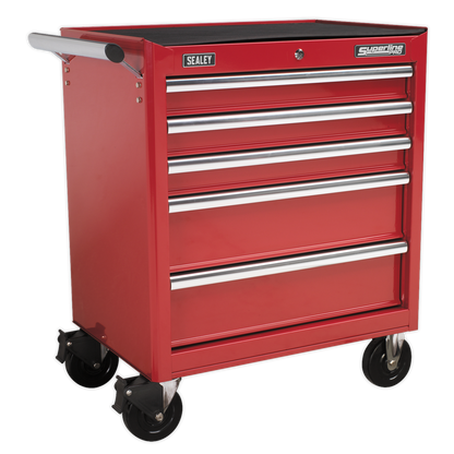 SEALEY - AP33459 Rollcab 5 Drawer with Ball Bearing Slides - Red