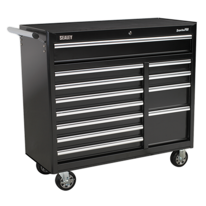 SEALEY - AP41120B Rollcab 12 Drawer with Ball Bearing Slides Heavy-Duty - Black