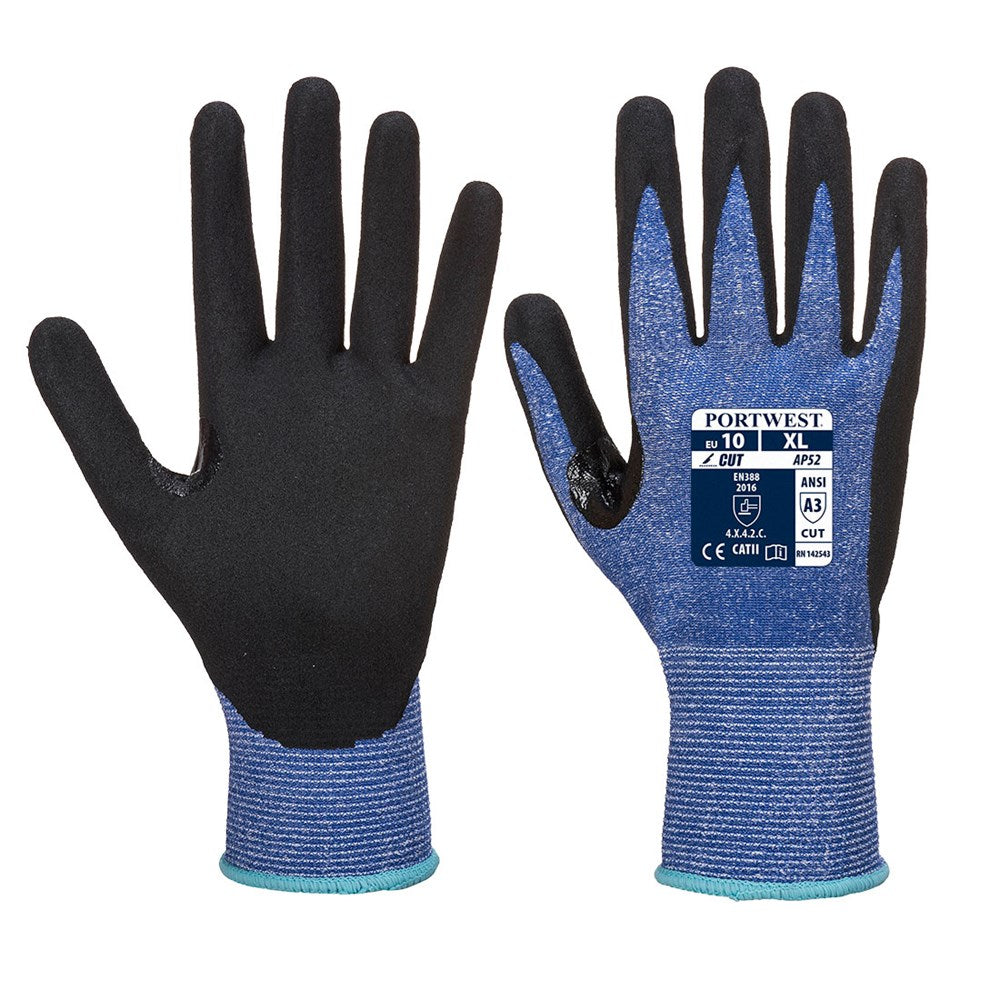 Portwest AP52B8RS -  sz S Dexti Cut Ultra Glove - Blue/Black