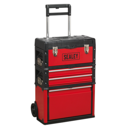 SEALEY - AP548 Mobile Steel/Composite Toolbox - 3 Compartment