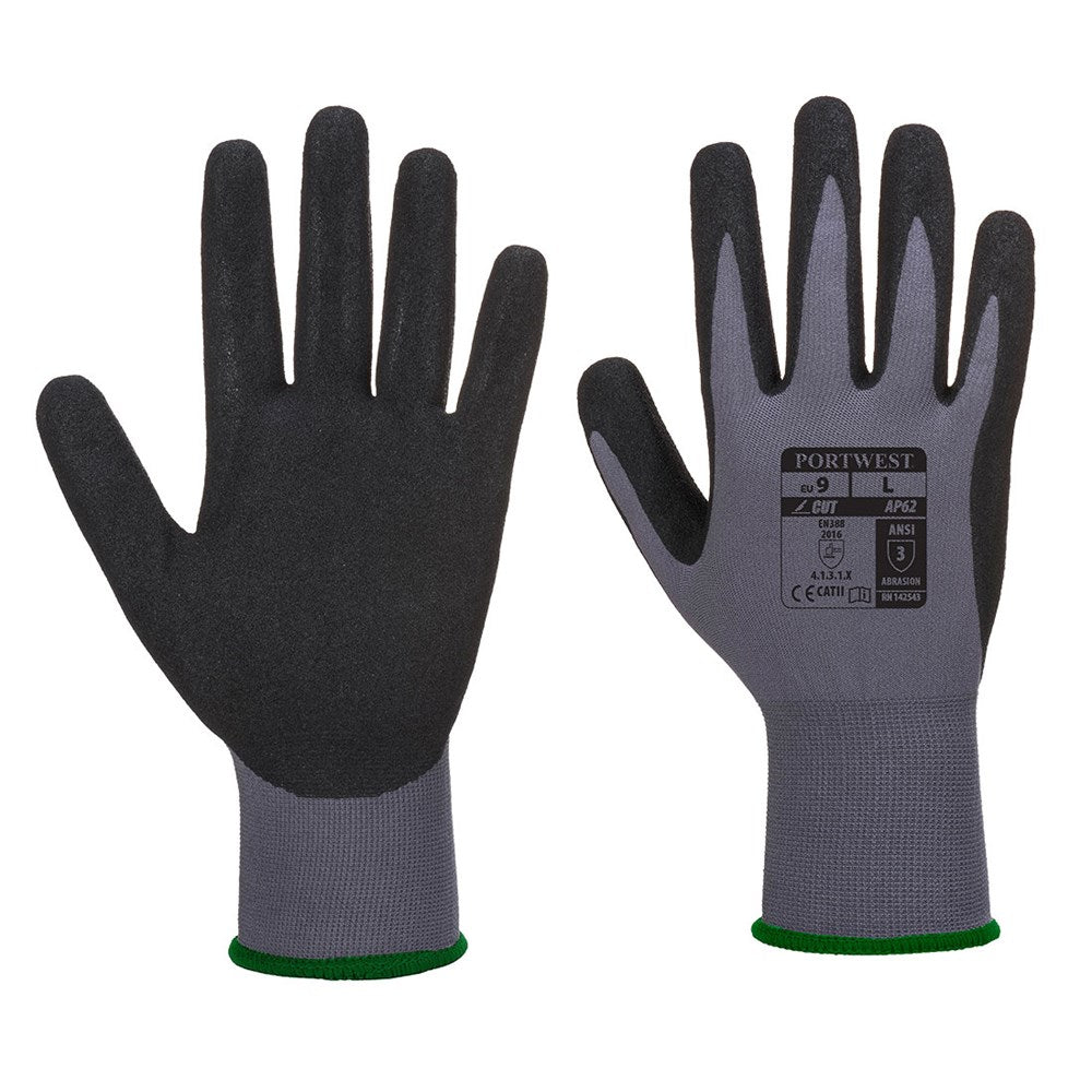 Portwest AP62G8RXXL -  sz 2XL Dermiflex Aqua Glove - Grey/Black