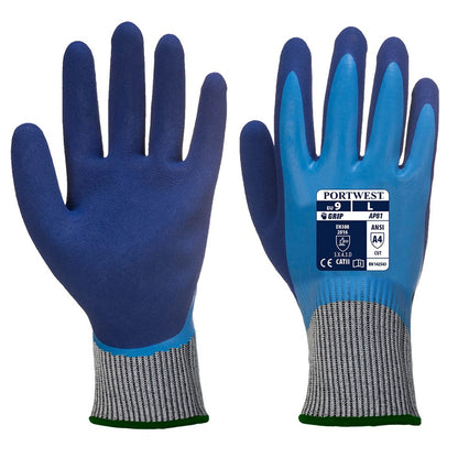 Portwest AP81B4RXL -  sz XL Liquid Pro HR Cut Glove - Blue
