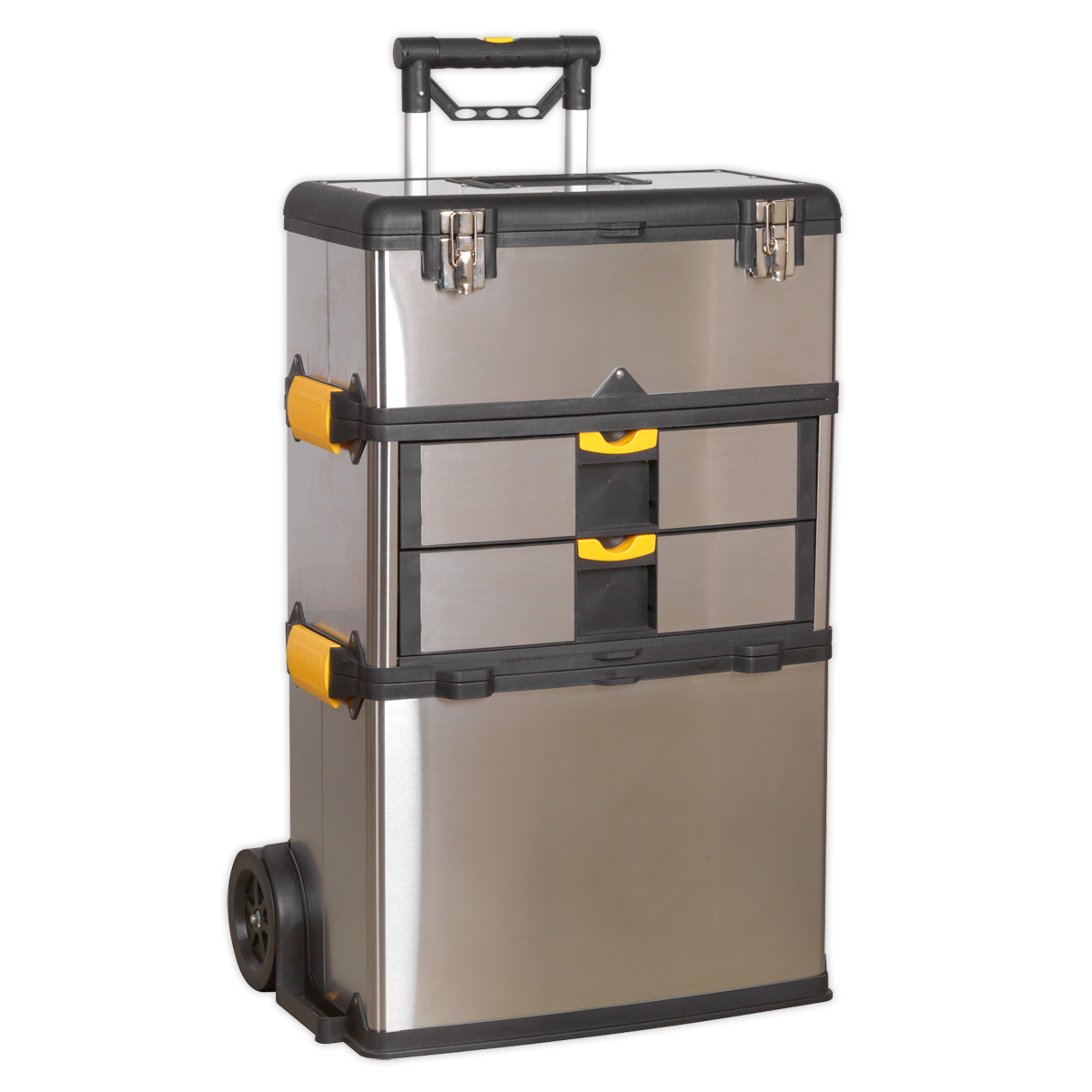 SEALEY - AP855 Mobile Stainless Steel/Composite Toolbox - 3 Compartment