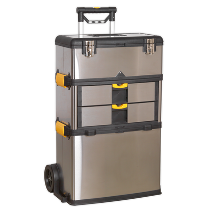 SEALEY - AP855 Mobile Stainless Steel/Composite Toolbox - 3 Compartment