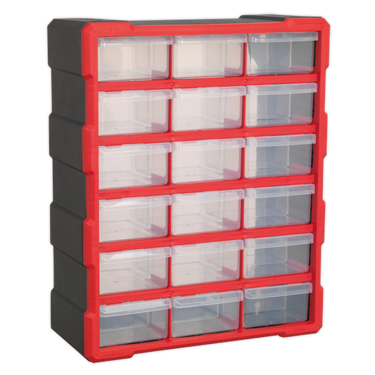 SEALEY - APDC18R Cabinet Box 18 Drawer - Red/Black