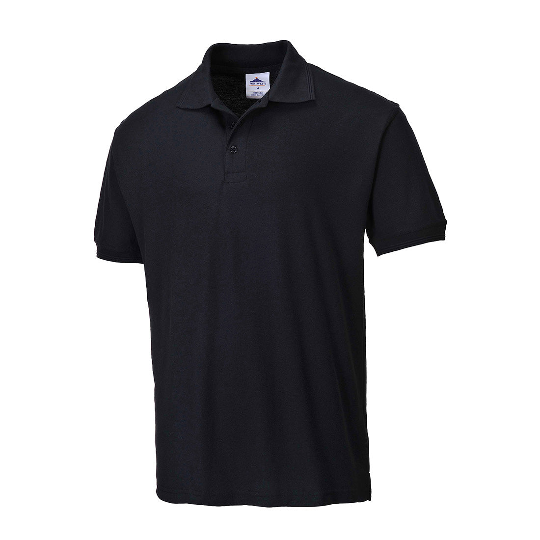 Portwest B210 - Black Sz L Naples Polo Shirt Workwear Corporate Wear