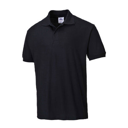 Portwest B210 - Black Sz L Naples Polo Shirt Workwear Corporate Wear