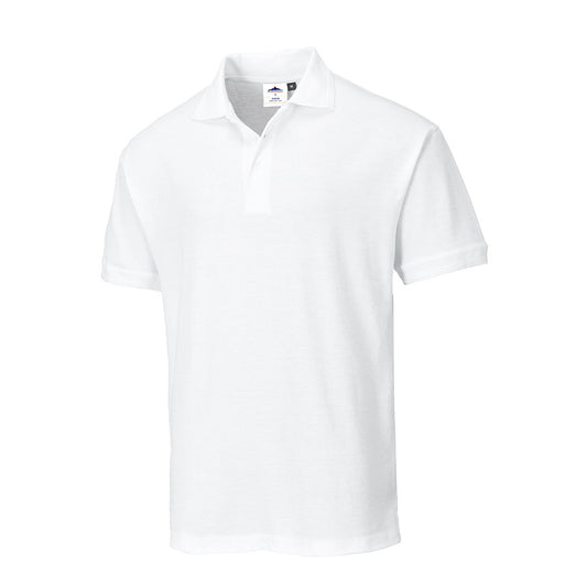 Portwest B210 - White Sz M Naples Polo Shirt Workwear Corporate Wear