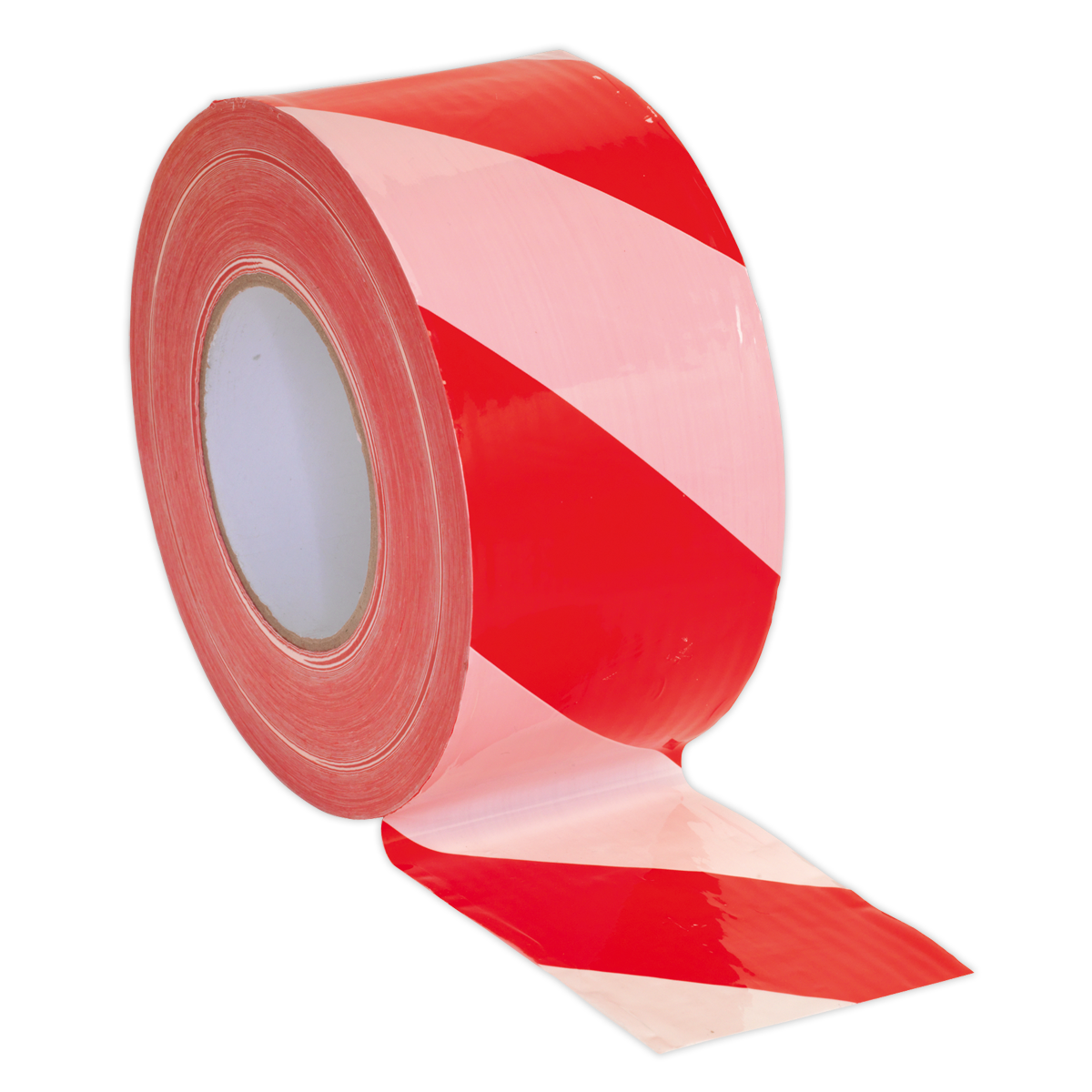 SEALEY - BTRW Hazard Warning Barrier Tape 80mm x 100m Red/White Non-Adhesive