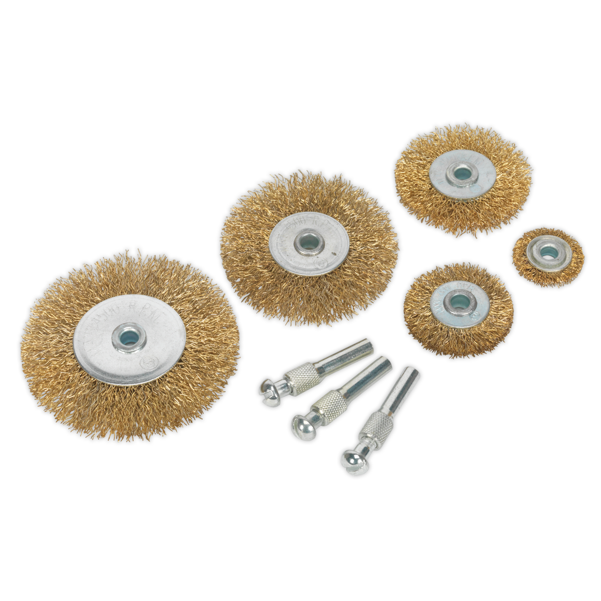 SEALEY - BWBS08 Wire Brush Set 8pc Brassed