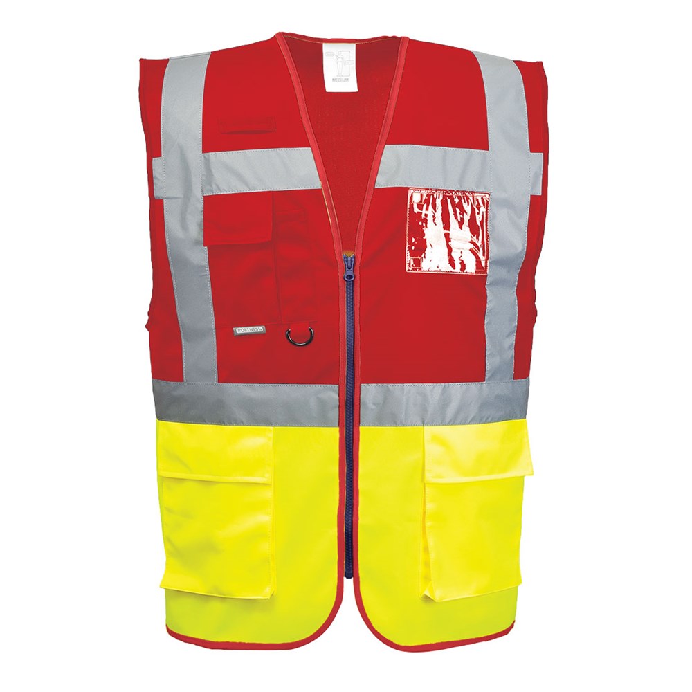 Portwest C276YREM -  sz M Paris Executive Vest - Yellow/Red