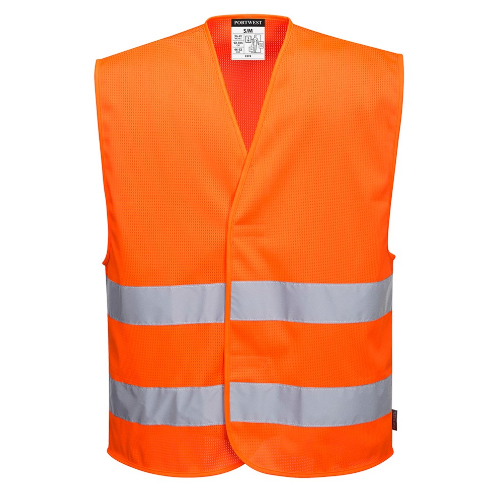 Portwest C374ORR4X/5X -  sz 4XL - 5XL MeshAir Hi-Vis Two Band Vest - Orange