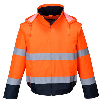Portwest C464ONRS -  sz S Essential 2-in-1 Jacket - Orange/Navy