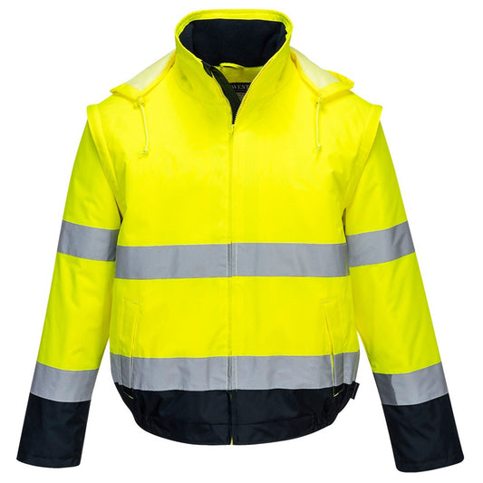 Portwest C464YNRXXL -  sz 2XL Essential 2-in-1 Jacket - Yellow/Navy