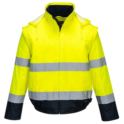 Portwest C464YNRM -  sz M Essential 2-in-1 Jacket - Yellow/Navy