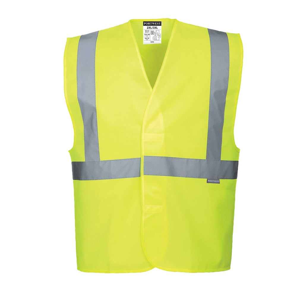Portwest C472YERS/M -  sz S/M Hi-Vis One Band & Brace Vest - Yellow