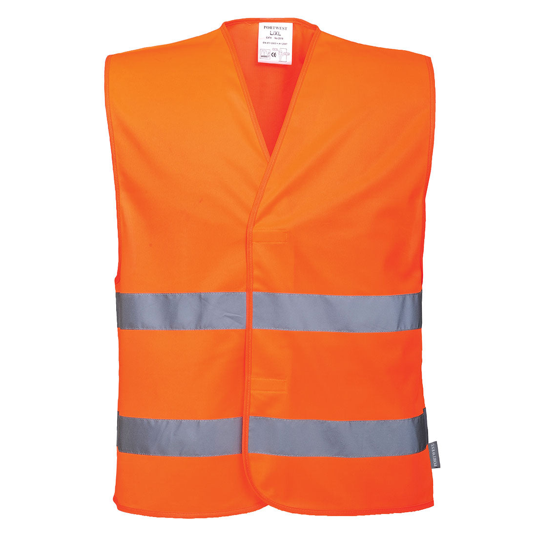 Portwest CV474 - Orange Sz 4XL/5XL Hi-Vis Two Band Vest Safety Reflective