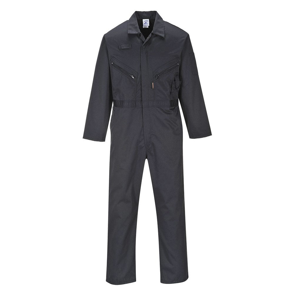 Portwest C813BKTXL -  sz Long XL Liverpool Zip Coverall - Black