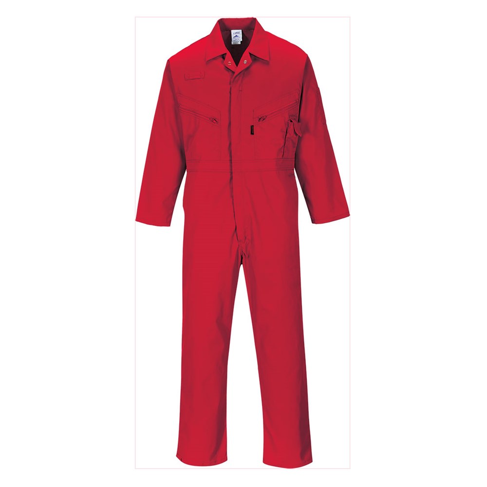 Portwest C813RERXL -  sz XL Liverpool Zip Coverall - Red