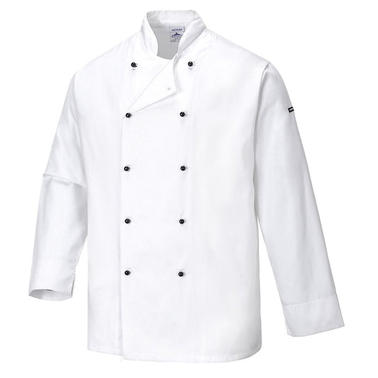 Portwest C831WHRS -  sz Long S Cornwall Chefs Jacket - White