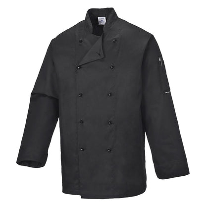 Portwest C834BKRXS -  sz XS Somerset Chefs Jacket - Black