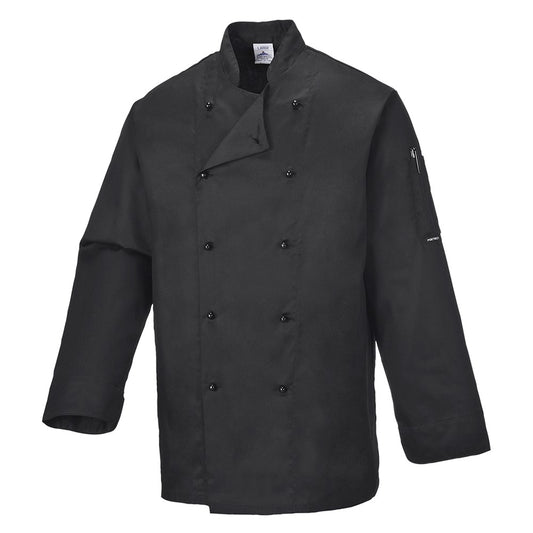 Portwest C834BKRL -  sz L Somerset Chefs Jacket - Black