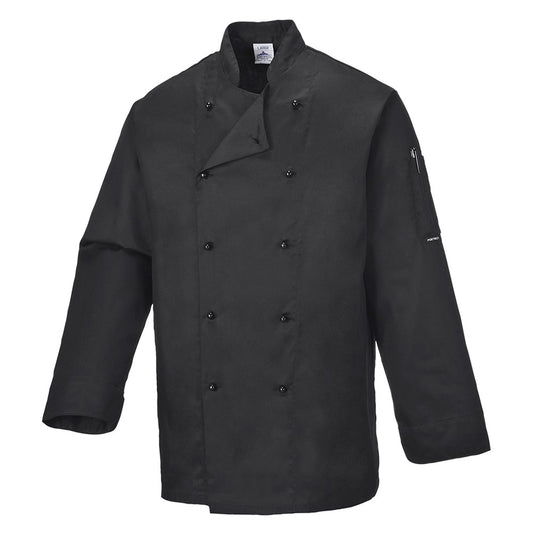 Portwest C834BKRS -  sz S Somerset Chefs Jacket - Black