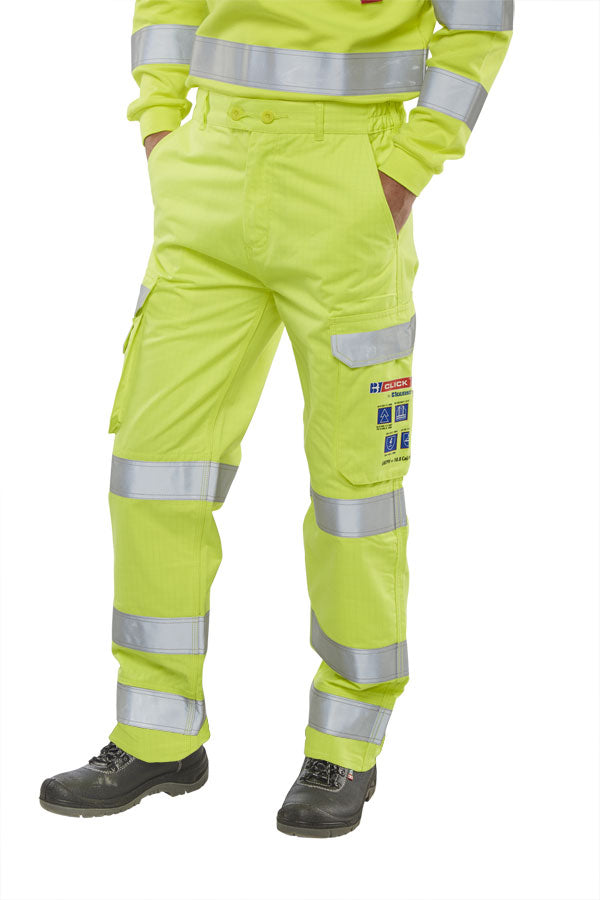 Click - HIVIS YELLOW TROUSERS 36 - Saturn Yellow