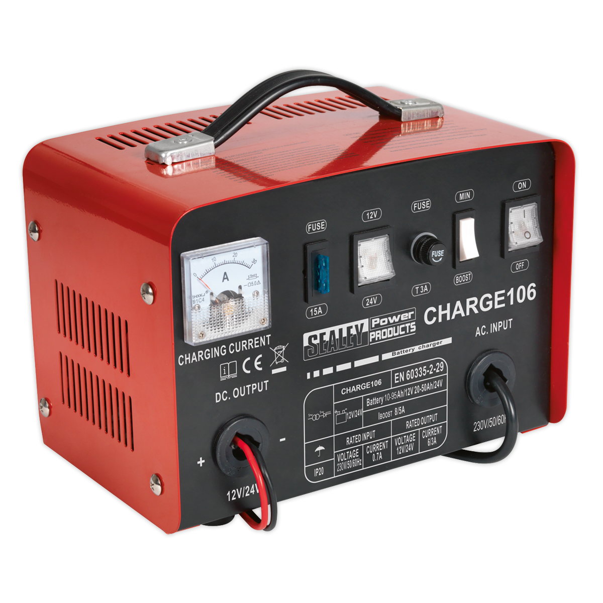 SEALEY - CHARGE106 Battery Charger 8Amp 12/24V 230V