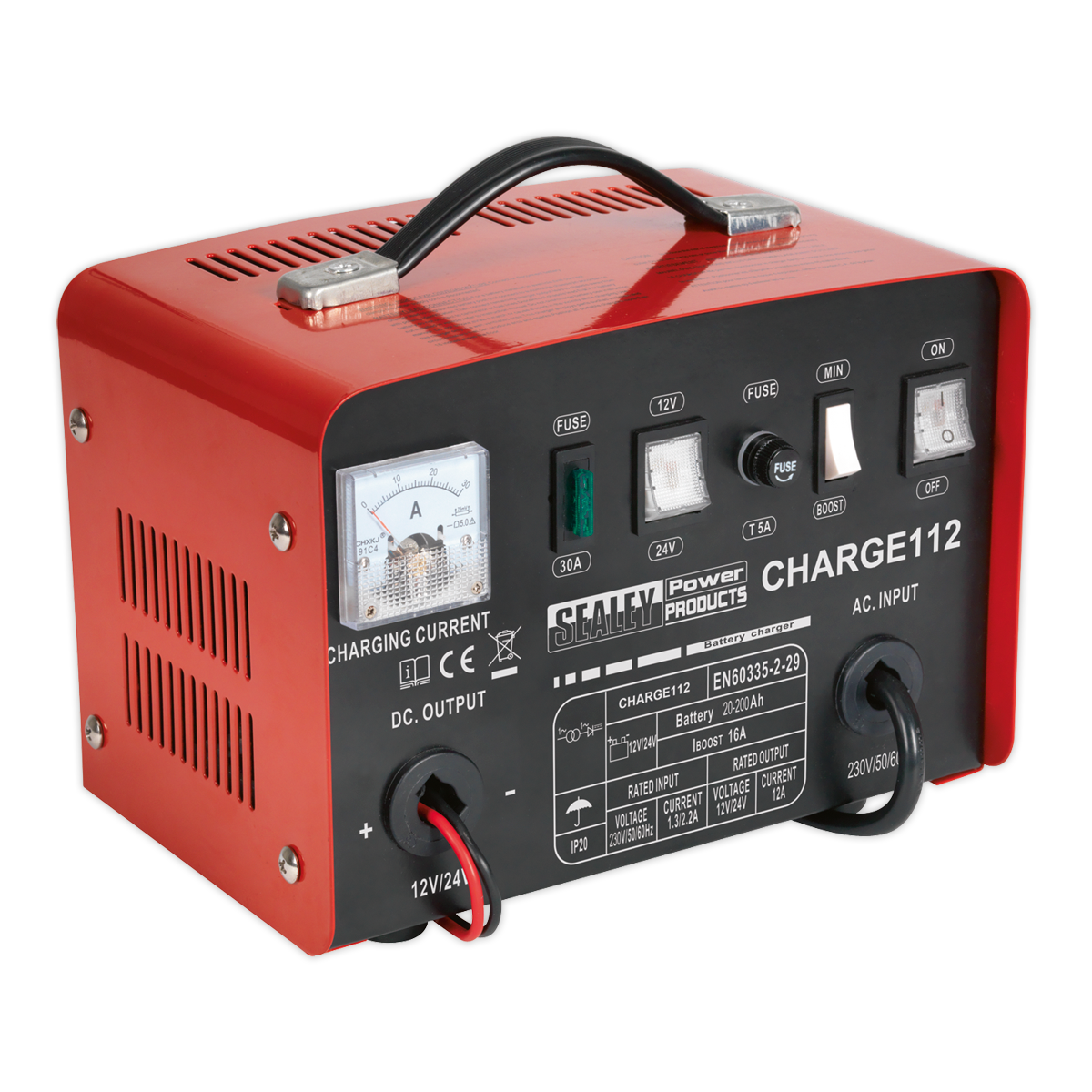 SEALEY - CHARGE112 Battery Charger 16A 12/24V 230V