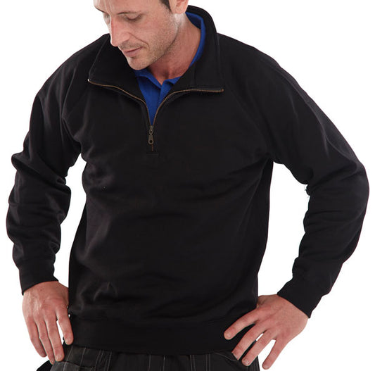 Click - QUARTER ZIP PC S/SHIRT BLK XL - Black