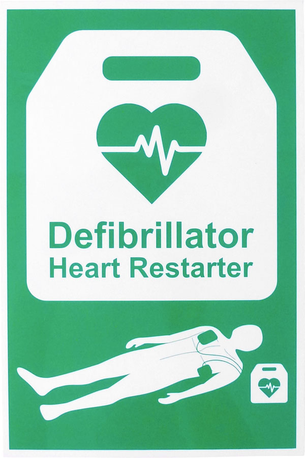 Click - AED AUTOMATED EXTERNAL DEFIBRILLATOR SIGN - Green