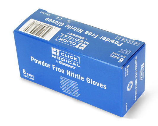 Click - NITRILE GLOVES 6 PAIRS IN A CARTON - Blue