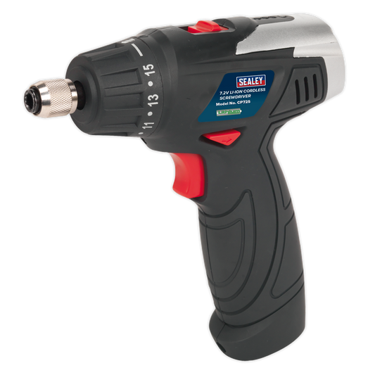 SEALEY - CP72S Cordless Screwdriver Set 50pc 7.2V Lithium-ion