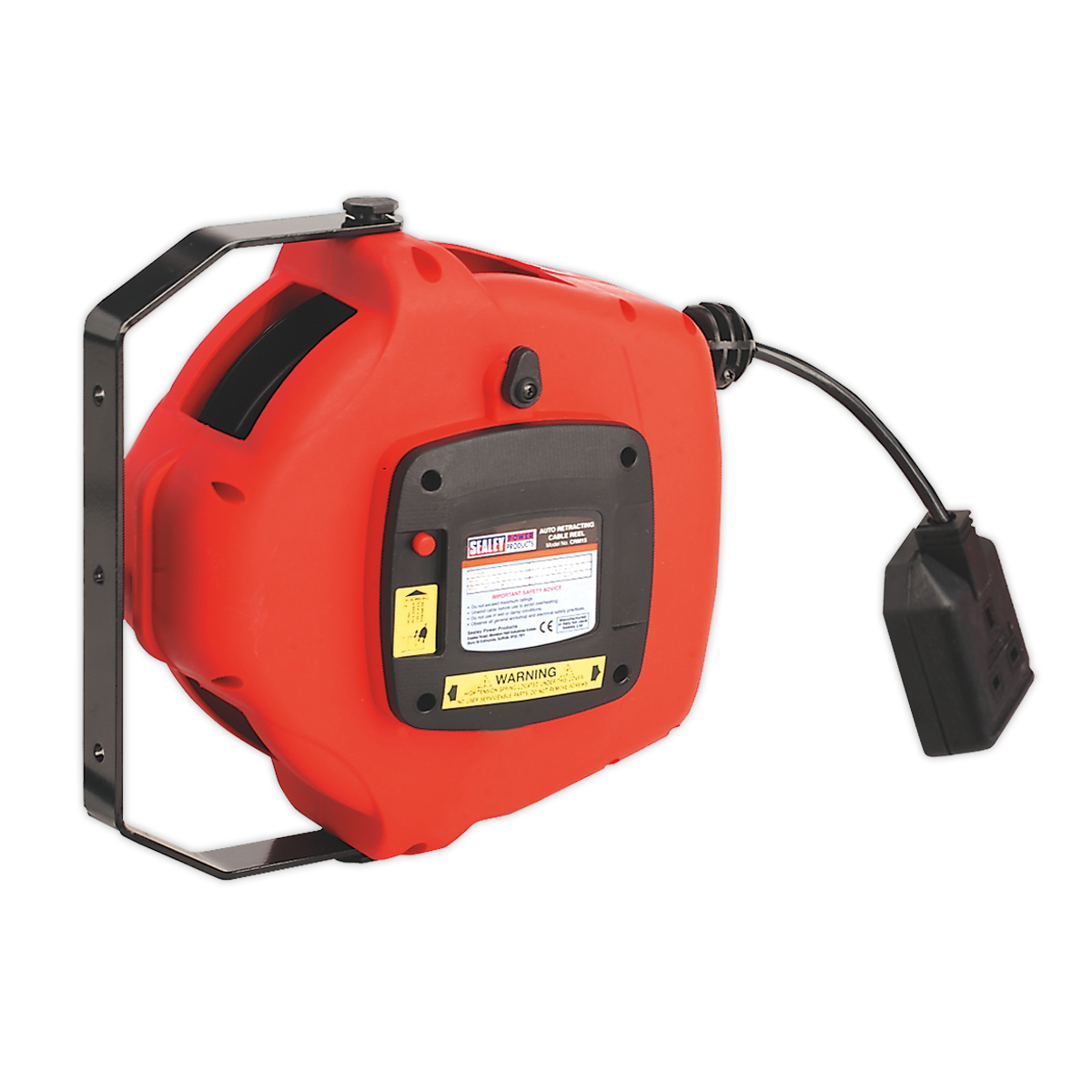 SEALEY - CRM15 Cable Reel System Retractable 15m 2 x 230V Socket