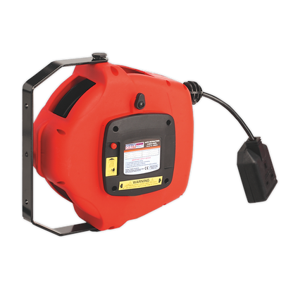 SEALEY - CRM15 Cable Reel System Retractable 15m 2 x 230V Socket