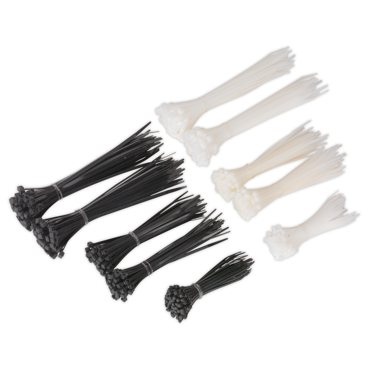 SEALEY - CT600BW Cable Tie Assortment Black/White Pack of 600