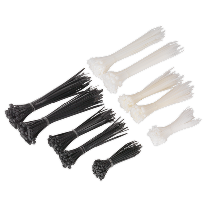 SEALEY - CT600BW Cable Tie Assortment Black/White Pack of 600