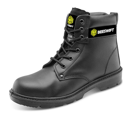 Beeswift S3 DUAL DENSITY 6 INCH SAFETY WORK BOOT ALL SIZES - Black