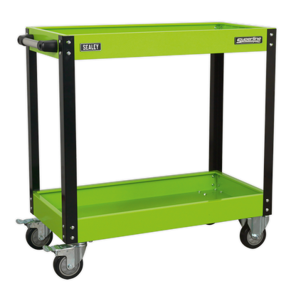 SEALEY - CX109HV Workshop Trolley 2-Level Heavy-Duty - Hi-Vis Green