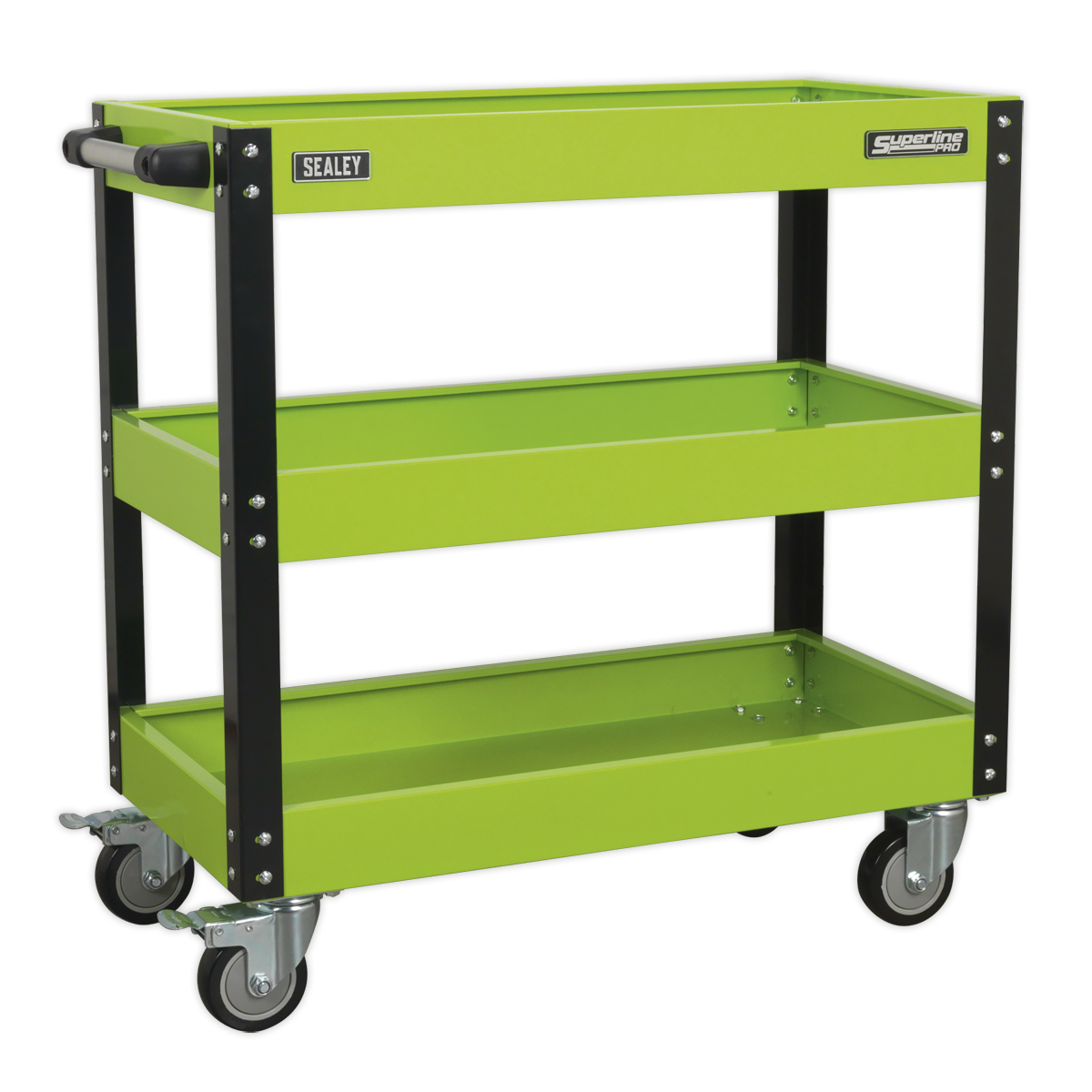 SEALEY - CX110HV Workshop Trolley 3-Level Heavy-Duty - Hi-Vis Green