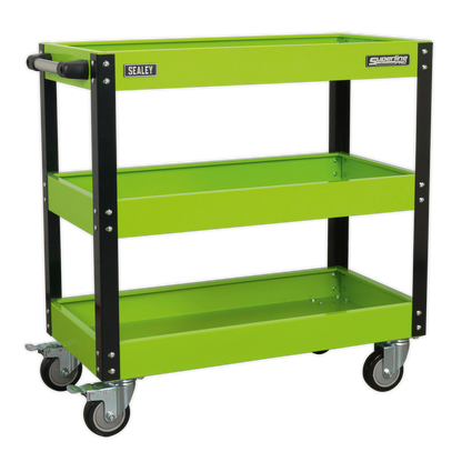 SEALEY - CX110HV Workshop Trolley 3-Level Heavy-Duty - Hi-Vis Green