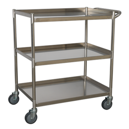 SEALEY - CX410SS Workshop Trolley 3-Level Stainless Steel